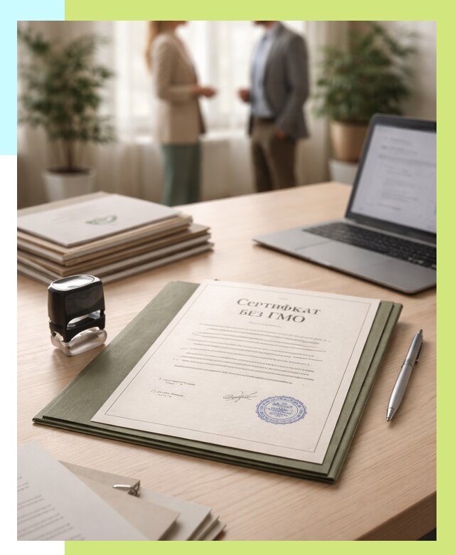 Сертификат без ГМО в Усолье-Сибирском от 7740 р. оформить срочно Алешин-Сль